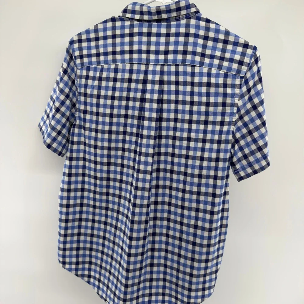 Ralph Lauren Kids Boys‎ Plaid Button Down Shirt XL Gingham Short Sleeve Blue